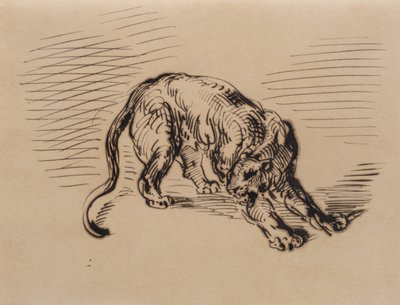 Tiger, erschrocken von einer Schlange, 1858 von Ferdinand Victor Eugene Delacroix